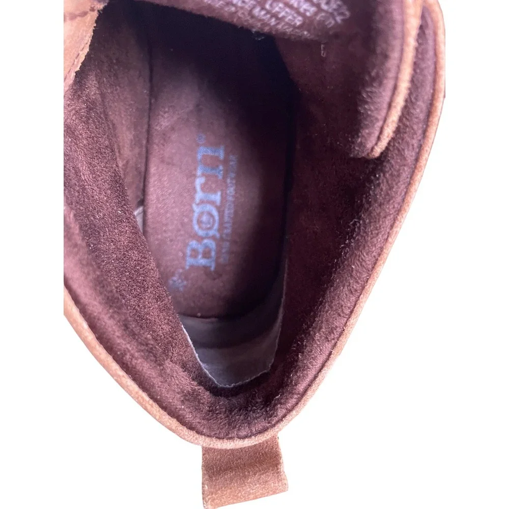 Born Suede Leather Moc Toe Ankle Boots Tan Brown Lug Sole  Womens‎ 8M